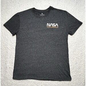 Hyper Space NASA Shirt Men L Gray Graphic Tee Astronaut